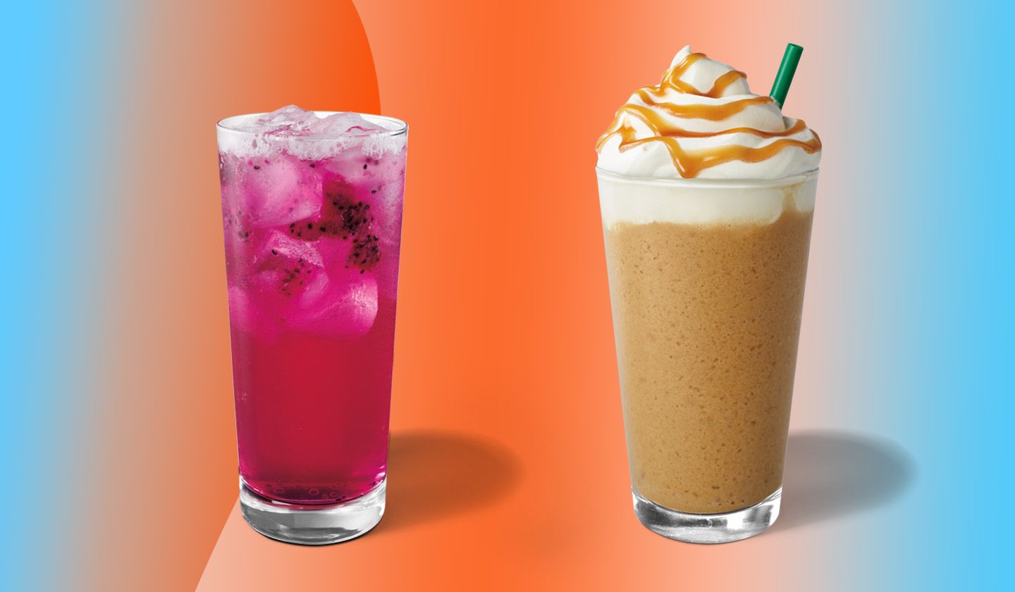 Featured drinks from Starbucks